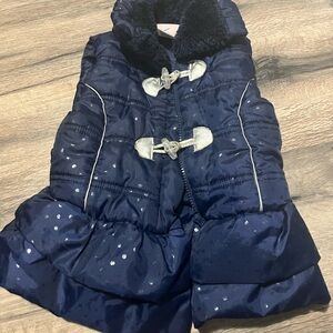 Little Lass Navy Blue Puffer Vest with Silver Accents